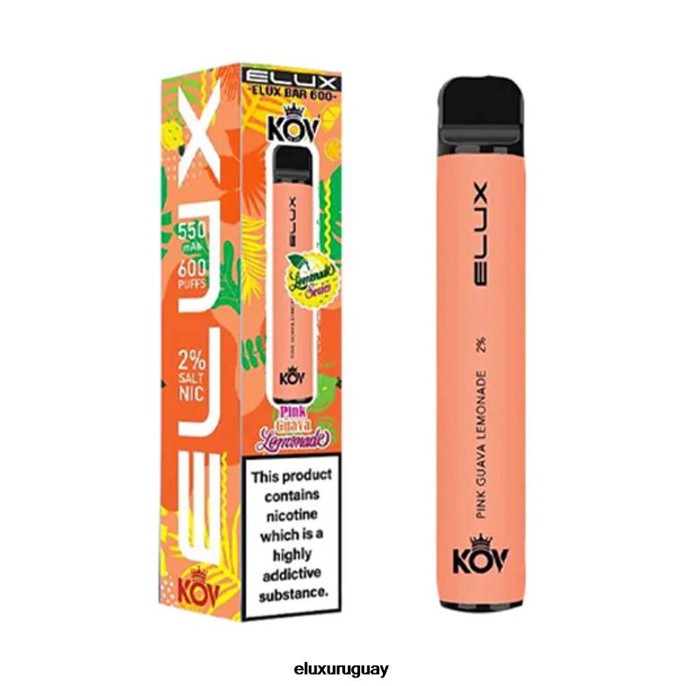 Elux Bar vape desechable serie limonada limonada de guayaba rosa RR86T106 - Elux Review Uruguay